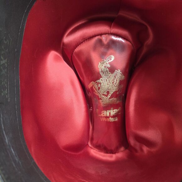 Lariat Western 5X 5 XXXXX Beaver Quality Cowboy Hat Feather Band Size 7 1/4 - Picture 10 of 12